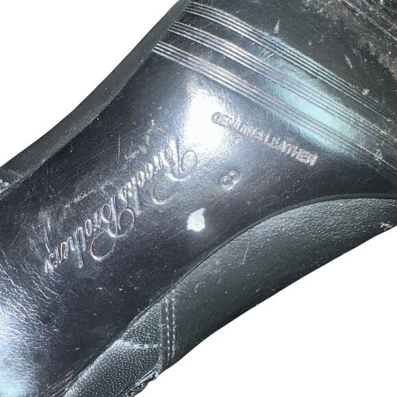 Brooks Brothers Black Leather Quilted Ankle Booties Heels Sz 8 quiet luxury - Picture 7 of 9